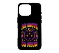 As Above So Meow Chat Noir Troisième Œil Occulte Coque pour iPhone 16 Pro