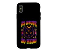 As Above So Meow Chat Noir Troisième Œil Occulte Coque pour iPhone X/XS