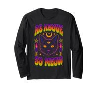 As Above So Meow Chat Noir Troisième Œil Occulte Manche Longue