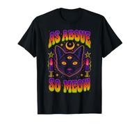As Above So Meow Chat Noir Troisième Œil Occulte T-Shirt