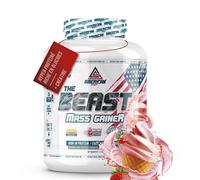 AS American Suplement | Mass Gainer 2kg | Ricco di Carboidrati e Proteine | Aiuta ad Aumentare di Peso e Massa Muscolare | Con Creatina (2 kg (Lot de 1), Fraise)