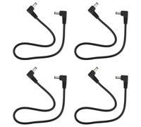 AS Axis Spindleon Lot de 4 câbles d'alimentation DC 5,5 x 2,1 mm à double angle droit 30 cm compatibles avec RockBoard Guitar Pedalboard