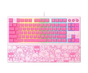 as - Commutateurs Mecha-Membrane - Keycaps UV - Keys Backlit Media - 8-zone RVB Lighting - Wrist Magnetic Wrest - Hello Kitty & Friends Edition