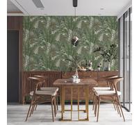 Livingwalls Jungle Papier peint 396472 en vert, crème - papier peint à l'aspect de la jungle - papier peint floral avec des feuilles de palmier - papier peint de haute qualité sur 10,05m x 0,53m
