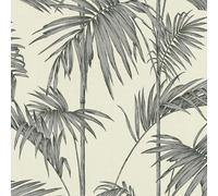 A.S. Création Papier peint intissé Lola Paris – Motif palmiers gris/blanc métallisé 10,05x0,53 m
