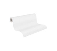 AS CRÉATION Papier peint intissé à peindre à structure (Structure d'enduit, blanc, 10,05 x 0,53 m)