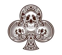 as de trèfle avec crâne Stickers gravés 42x42.1cm Culture du tatouage Café