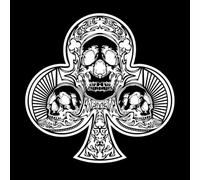 as de trèfle avec crâne Stickers muraux 42x42.1cm Peinture murale artistique Blanc