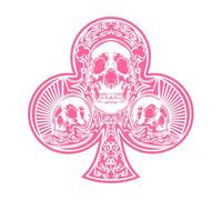 as de trèfle avec crâne Stickers muraux 54.6x54.7cm Stickers pour vitres Rose