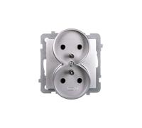 AS double prise avec/u argent GP-2GRZ/m/18