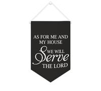 As for Me And My House We Will Serve The Lord - Bannière en toile de motivation - 25,4 x 38,1 cm - Décoration murale pour chambre à coucher, chambre d'enfant, décoration d'intérieur