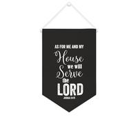 As for Me And My House We Will Serve The Lord JOSHUA 24:15 Bannière en toile 25,4 x 38,1 cm à suspendre au mur pour chambre à coucher, chambre d'enfant, décoration d'intérieur