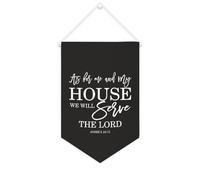 As for Me And My House We Will Serve The Lord JOSHUA Bannière en toile de 25,4 x 38,1 cm à suspendre au mur pour chambre à coucher, chambre d'enfant, décoration d'intérieur