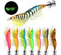AS Hard Bait Glow Soft ShriAJHook Crowns, Bruit, Squid Jigs, Sea Fishing Lure Set, Artificiel, Seiche, Octopus, 24g green