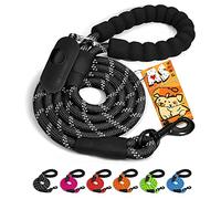 AS Pets - Laisse Chien, Laisse pour Chien avec poignée rembourrée Douce, Fils très réfléchissants 1,5 m Nylon Laisse pour Chien Corde, pour Moyens et Grands Chiens (Noir)