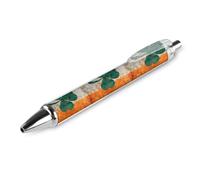 As PIC 2 Stylo à bille rétractable avec motif drapeau irlandais trèfle à pointe fine 0,5 mm Noir