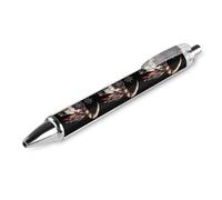 As PIC 3 Stylo à bille rétractable Motif tête de mort de vache Noir