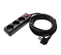 as - Schwabe 11372 Rallonge multiprise 3 prises Intérieur / IP20 Câble noir 5m H05VVF 3G1,5 (Import Allemagne)