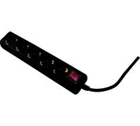 AS Schwabe 11394 Bâti de prises avec interrupteur noir contact de protection 1 pce