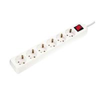 as - Schwabe 11501 Rallonge multiprise professionnelle 6 prises avec parurtenseur et câble 1,4 m H05VVF 3G1,5 IP20 pour intérieur