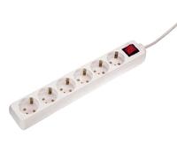 as - Schwabe 11511 Multiprise 6 prises avec interrupteur et sécurité enfant pour usage en intérieur d'après la norme IP20 et câble H05VV-F 3G1,5 de 1,4 m