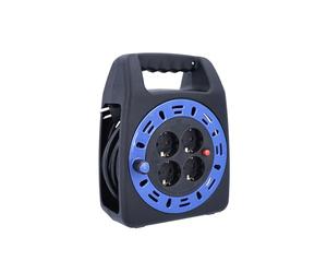 as - Schwabe 16440 KBS Enrouleur compact en plastique avec câble électrique H05VV-F 3G1.5 pour usage en intérieur Protection IP20 Noir 15 Meter