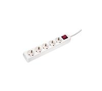 As-Schwabe 35011 Bloc Multiprise 5Prises Type F Avec Interrupteur Et Sécurité Enfant Pour Intérieur Et Câble H05Vv-F 3G1,5 Ip20 1,4M Blanc