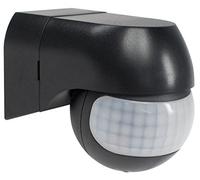 as - Schwabe 43804 Détecteur de mouvement infrarouge avec angle de détection de 180 degrés et portée de détection d'env. 12 m 1 pièce Noir