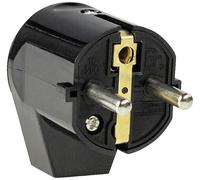 AS Schwabe 45042 Fiche coudée à contact de protection plastique 230 V noir IP20