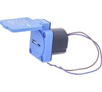 as - Schwabe Prise encastrable - Prise encastrable avec 2 Ports USB (1 x USB-A + 1 x USB-C) - 5 V/2,1 A - pour Une Utilisation en extérieur et en intérieur - avec Couvercle - Adaptateur de Camping -