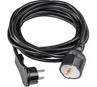 as - Schwabe 50522 Rallonge de 5 m avec fiche Plate - Rallonge avec fiche de Contact de Protection et raccord de Terre - pour l'intérieur - Extrêmement Plat - 230 V, 16 A - IP20 - Noir