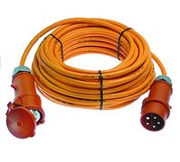 as - Schwabe 59623 Rallonge électrique CEE H07BQF 5G6 400 V Orange 25 m