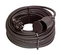 as - Schwabe 60336 Rallonge électrique Câble caoutchouc noir 20m H07RNF 3G1,5 Extérieur / IP44 (Import Allemagne)
