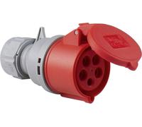 as - Schwabe Coupleur CEE - 400 V / 32 A / 5 pôles - bornes à vis - Adaptateur CEE 5 pôles / 6h - Coupleur de puissance pour usage extérieur, chantiers & camping - IP44 - Gris/Rouge I 60427