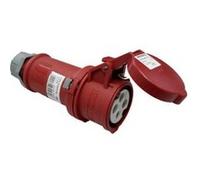AS Schwabe Coupleur CEE 60575 4 pôles 400 V 16 A avec couvercle à charnière rouge