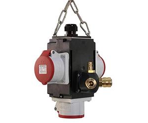 as - Schwabe 60753 VII+ Cube de courant électrique pour chantiers avec raccord pneumatique Protection IP 44