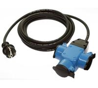 as-Schwabe 62058 Rallonge multiprise 3 prises Câble caoutchouc bleu 4,5m H07RN-F 3G1,5 Extérieur / IP44 Import Allemagne