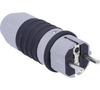 AS Schwabe Fiche électrique mâle 62301 avec terre 230 V IP54 gris, noir