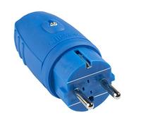 AS Schwabe 62401 Fiche électrique mâle avec terre caoutchouc 230 V bleu IP44