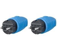 as - Schwabe 62401 Connecteur en caoutchouc sans câble pour l'extérieur Protection IP 44 Bleu (Lot de 2)