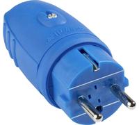 AS Schwabe 62401 Fiche électrique mâle avec terre caoutchouc 230 V bleu IP44