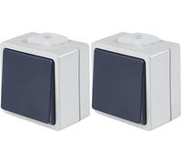 as - Schwabe 62452 BoutonPoussoir IP54 Gris (Lot de 2)
