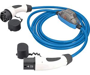 As-Schwabe 65108 Câble de Charge pour Voiture Hybride et électrique Mode 3, avec Compteur électrique Roco, 230 V/16 A, Type 2, monophasé 3,6 KW, 5 m, avec Sac de Rangement, Plage de température de