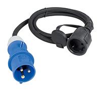 as - Schwabe Adaptateur CEE pour Caravane Norme Française 1,5 m - Raccord NF Type E, Capuchon de Protection 230V/16A & Fiche CEE 230V/16A/3 Pôles - IP44, 860488 Noir