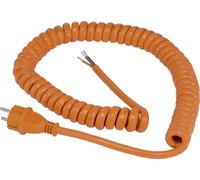 AS SCHWABE Baustellen-Spiralkabel mit offenem Ende (230V / 16A - IP44 - H07BQ-F 3G1,5 - 1m - 5m ausziehbares Kabel) - in orange (70430)