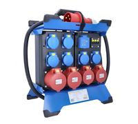 as - Schwabe Bloc d'alimentation portable STECKY DUO 3 - Fiche CEE 400 V/32 A/5 broches - 6 x Schuko, 2 x CEE 16 A, 2 x CEE 32 A, 2 x USB - Adaptateur mobile - Répartiteur intérieur extérieur - IP44 -