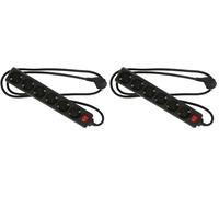 as - Schwabe Bloc multiprise 6 prises noir avec interrupteur 230 V/16 A - Multiprise avec câble de 1,4 m et protection contre les contacts - Prises tournées à 45° - Multiprise intérieure - IP20, 11512