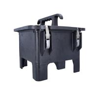 as - Schwabe Boîtier vide en caoutchouc plein avec rails de support - 360 x 340 x 330 mm - Boîtier électrique robuste - Noir - Pour l'industrie, l'atelier et le chantier