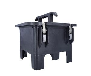 as - Schwabe Boîtier vide en caoutchouc plein avec rails de support - 360 x 340 x 330 mm - Boîtier électrique robuste - Noir - Pour l'industrie, l'atelier et le chantier