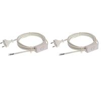 as - Schwabe câble d'alimentation Euro Blanc, 3m H03VVH2-F 2x0.75, 230 V, 70631 (Lot de 2)